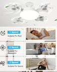 PolarEase AirGlow — Portable LED Fan with Remote | 3 Speeds | USB | White