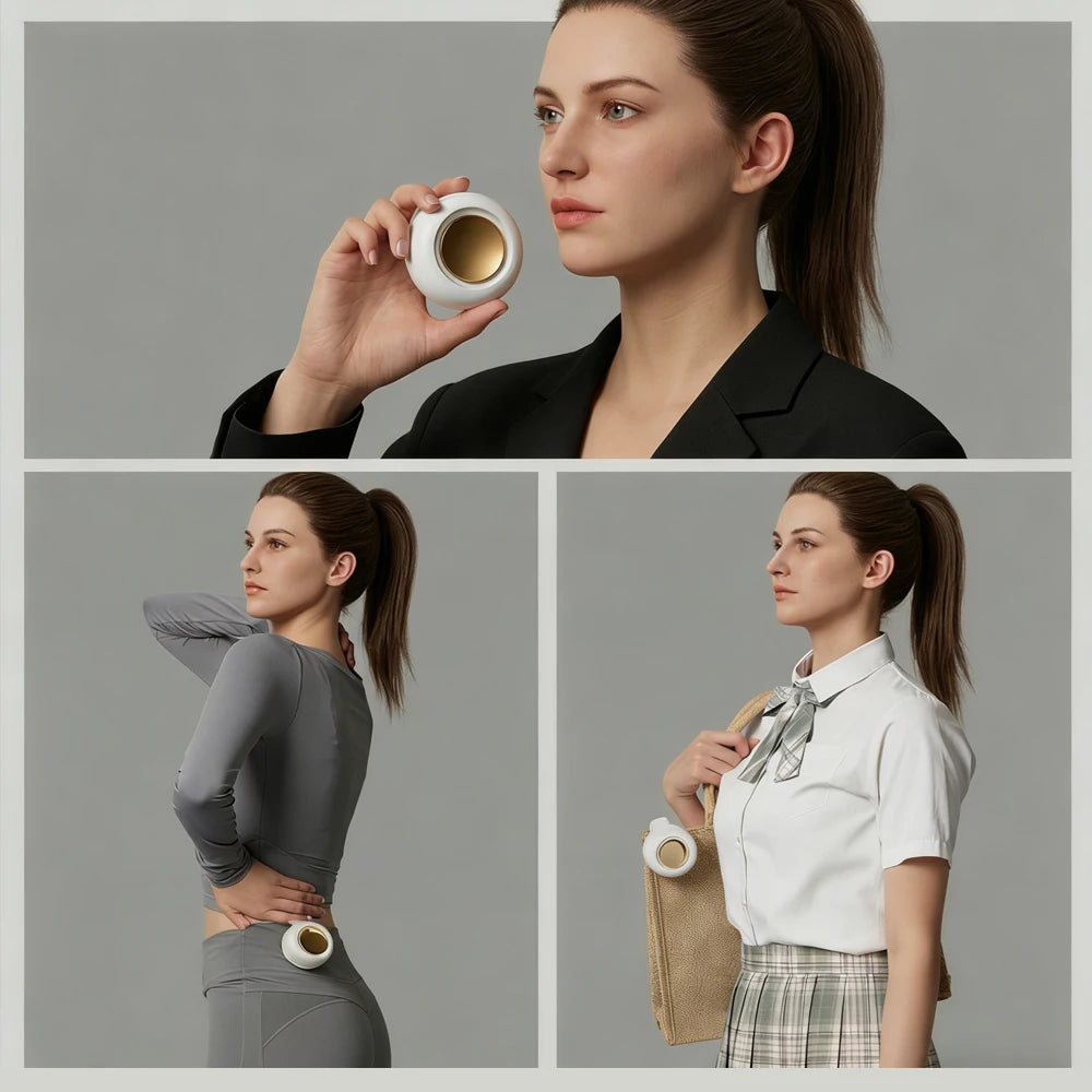 PolarEase NeckRing Mini — Bladeless Wearable Neck &amp; Waist Fan