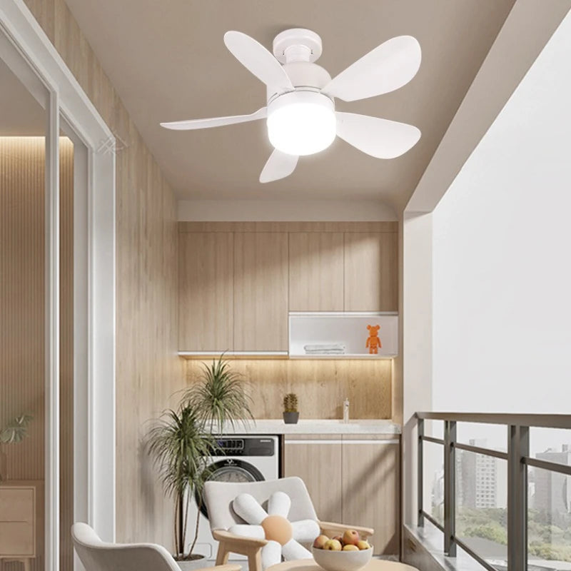 PolarEase AirGlow — 40W LED Ceiling Fan with Remote Control | E27 Socket | Dimmable | 85–265V